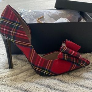 Red Plaid Heels